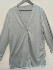  Solid Button Up Long Sleeve Cardigan