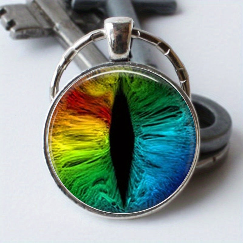 Rainbow Horse Eye Pupil Time Gemstone Keychain Necklace