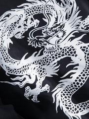 Men's Dragon Printed Baseball Collar Jacket