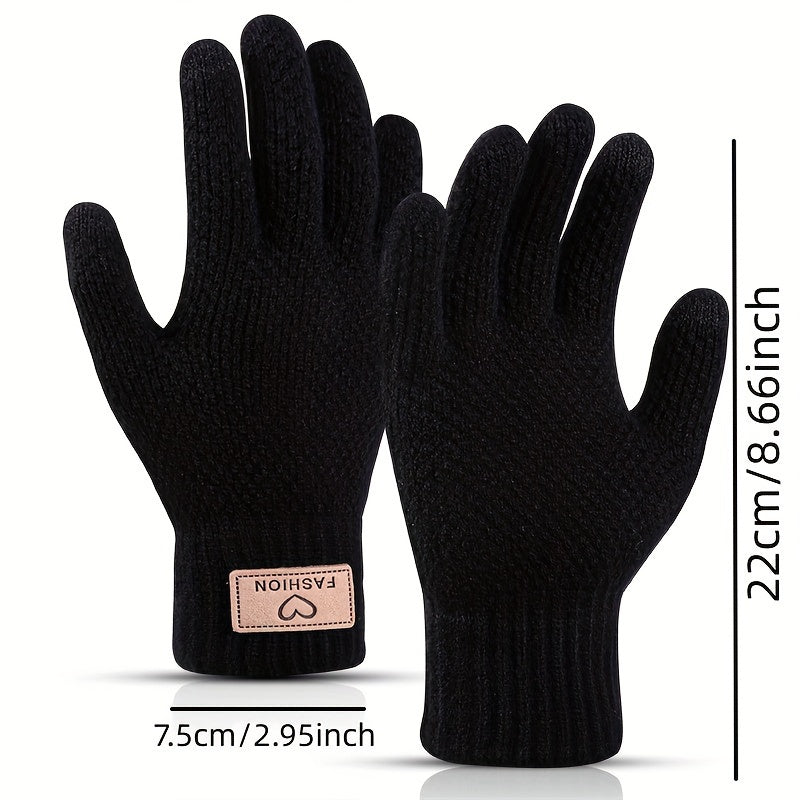 Velvet Non Slip Knitted Winter Gloves Touch Screen