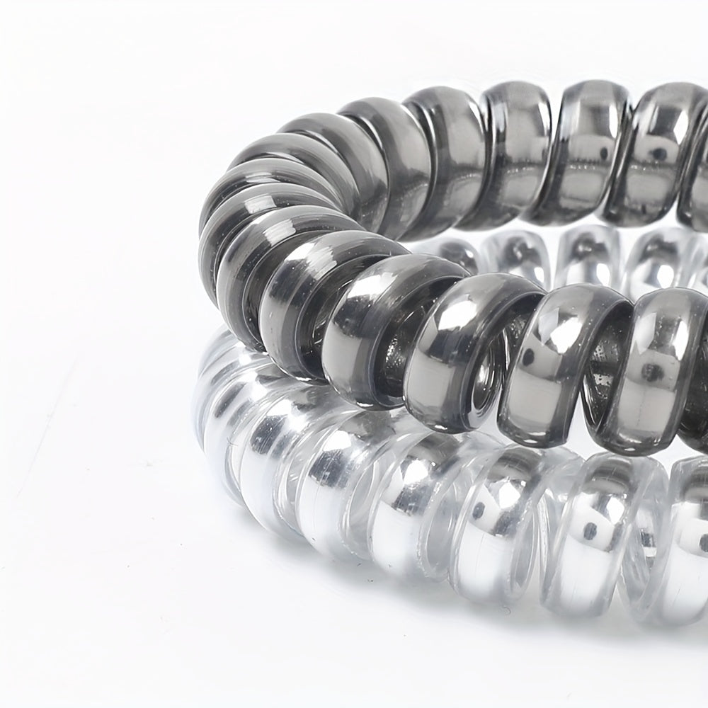 High Elasticity Resin Spiral Hair Tie Set