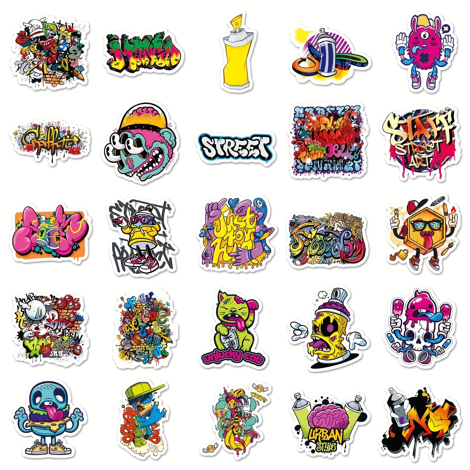 50pcs Street Graffiti Stickers DIY Phone Case Luggage Waterproof Stic