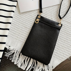 Lychee Pattern Zipper Shoulder Bag for Daily Essentials