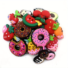 30pcs Cartoon Food & Beverage Shoe Charms Decorations Party Favors