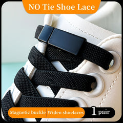 Magnetic Buckle No Tie Shoe Laces Stretch Elastic Flat Laces