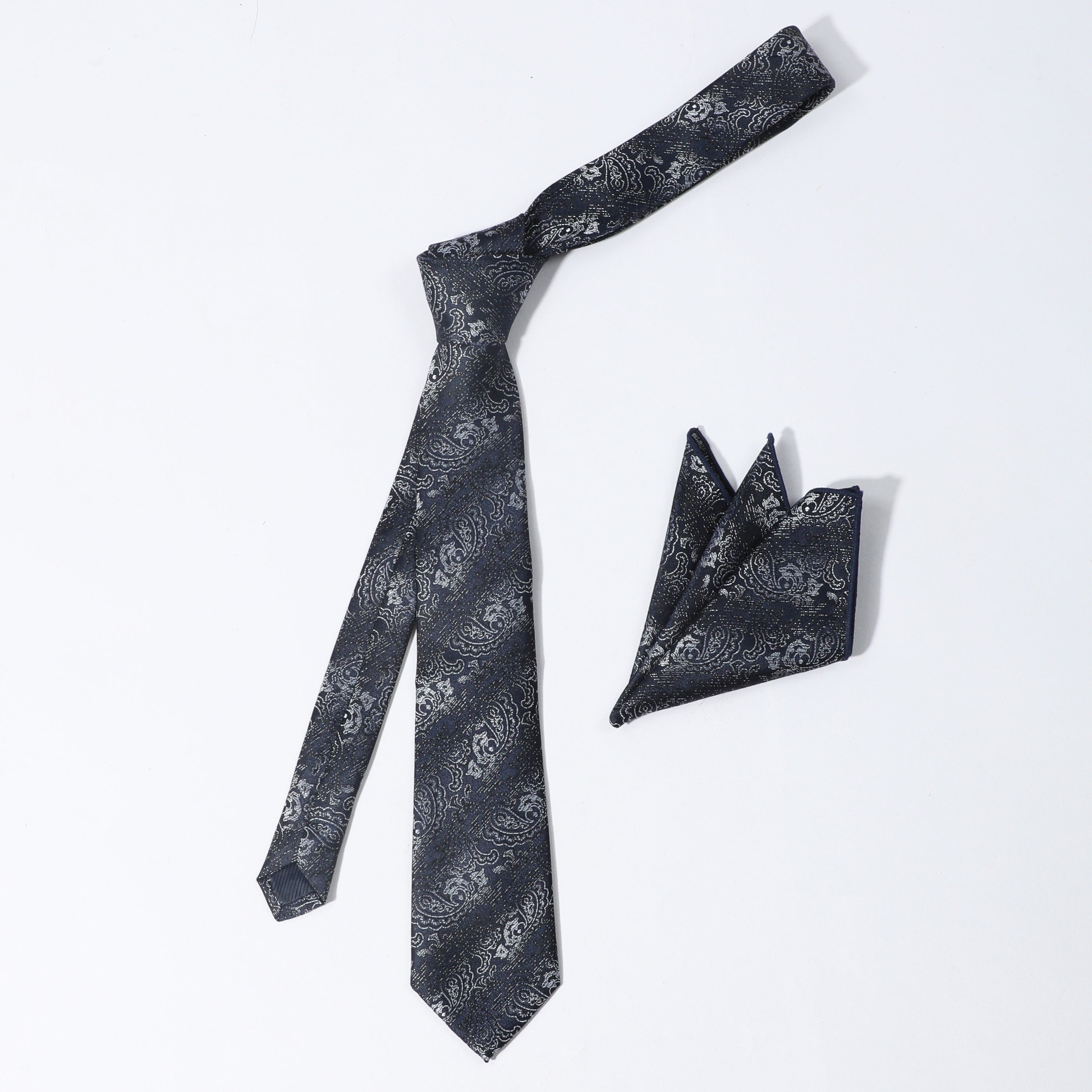 Cashew Stripe Ethnic Style Tie Pocket Square Set