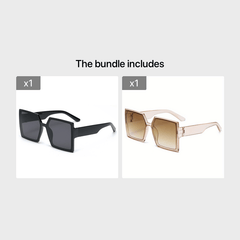 Square Large Frame Sunglasses in 2 Colors