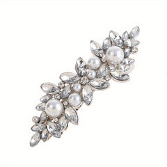 Rhinestone Pearl Hair Clip French Barrette Hair Accessory
