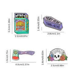 Coffin Match Brooch Cartoon Pins For Jackets