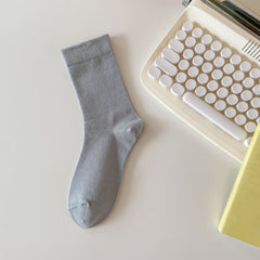 4 Pairs Solid Socks for Women Comfy & Breathable Stockings