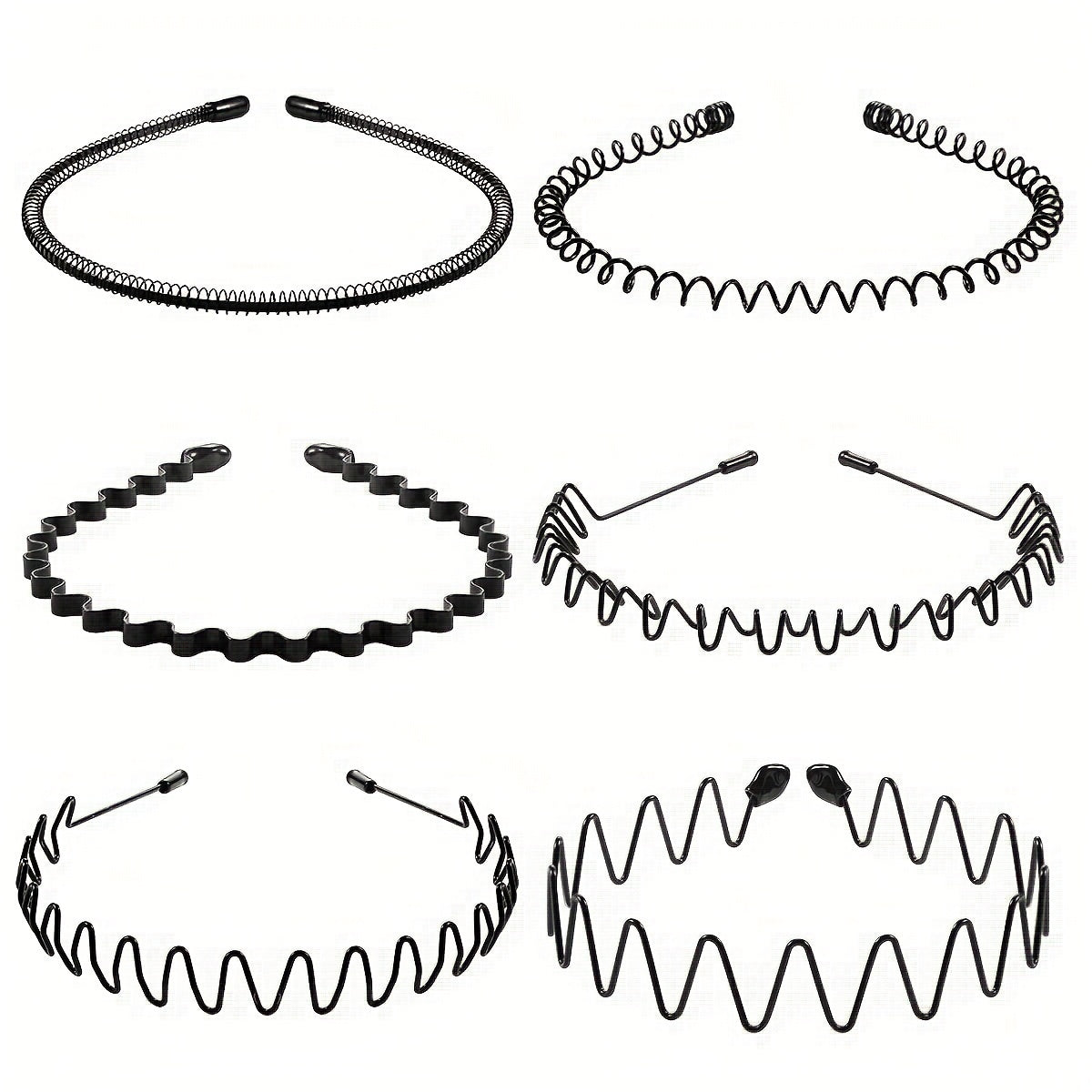 6pcs Men's Hair Scrunchies Invisible Pressing Hair Back Head Wave Hair Bands