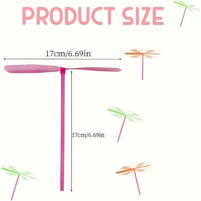 15pc Colorful Bamboo Dragonfly Helicopter Toys for Parties & Outdoor Fun