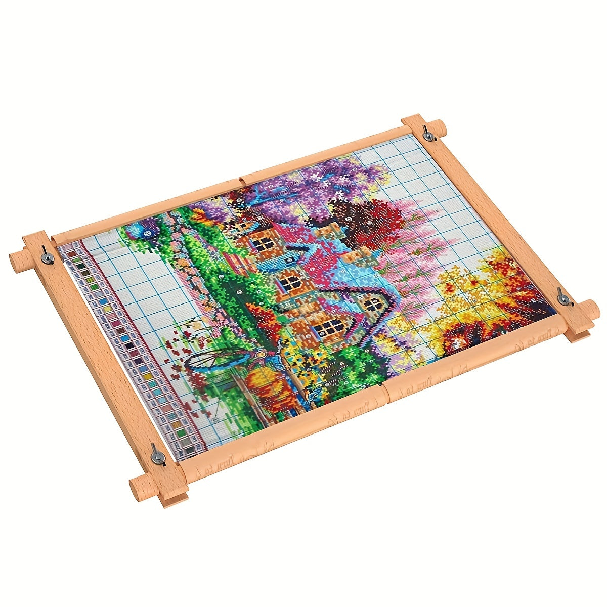 Square Embroidery Hoop Tapestry Scroll Frame Beech Wood Cross Stitch Needlepoint