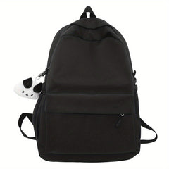 Solid Nylon Backpack for High School Students - Casual Travel Bag