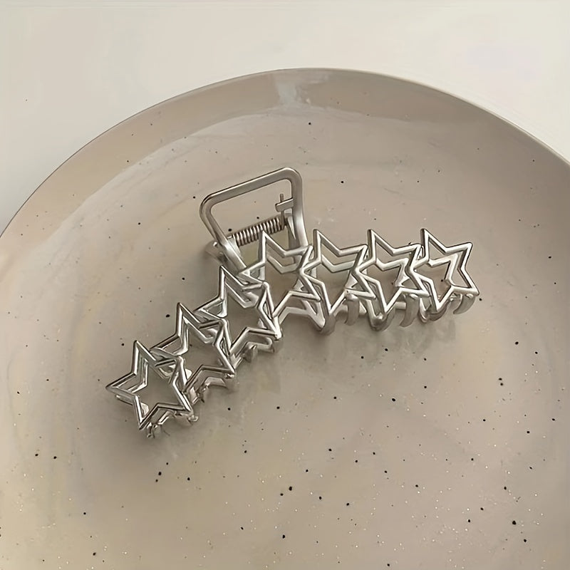 Y2K Alloy Star Hair Claw Clip Non Slip Silvery