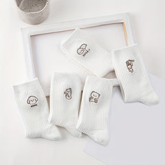8 Pairs Cartoon Animal Print Comfy Socks Women's Stockings