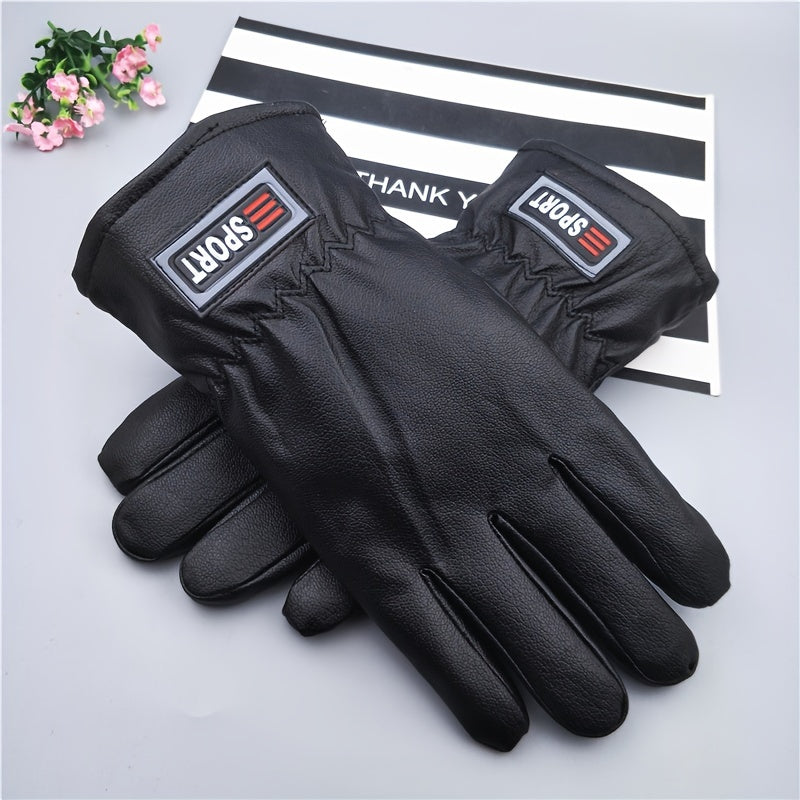 Men's Winter Velvet Gloves Ski Driving Running Cycling Gloves