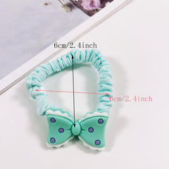 6pcs Candy Scrunchies Bow Hair Tie for Girls