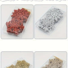 5pcs Glitter Snowflake Ornaments Christmas Tree Decoration