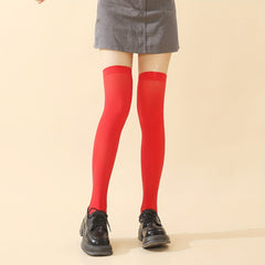 Solid Thigh High Socks Slim Over The Knee Stockings