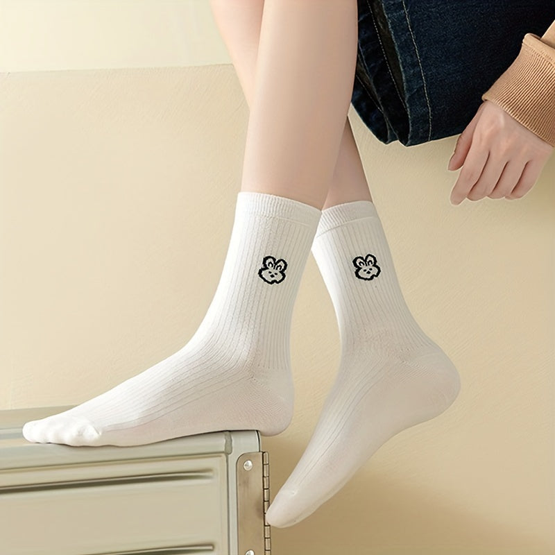 5 Pairs Women's Cartoon Print Socks Stockings