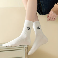 5 Pairs Women's Cartoon Print Socks Stockings