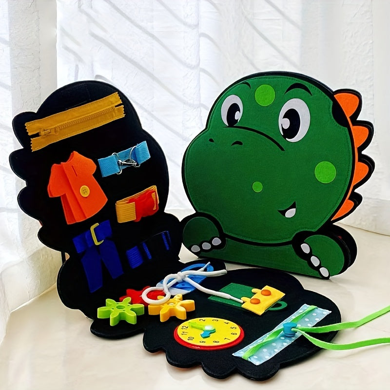 Dinosaur Busy Board Montessori Toys for Toddlers Boys Girls Travel Sensory Book