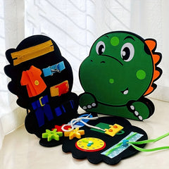Dinosaur Busy Board Montessori Toys for Toddlers Boys Girls Travel Sensory Book