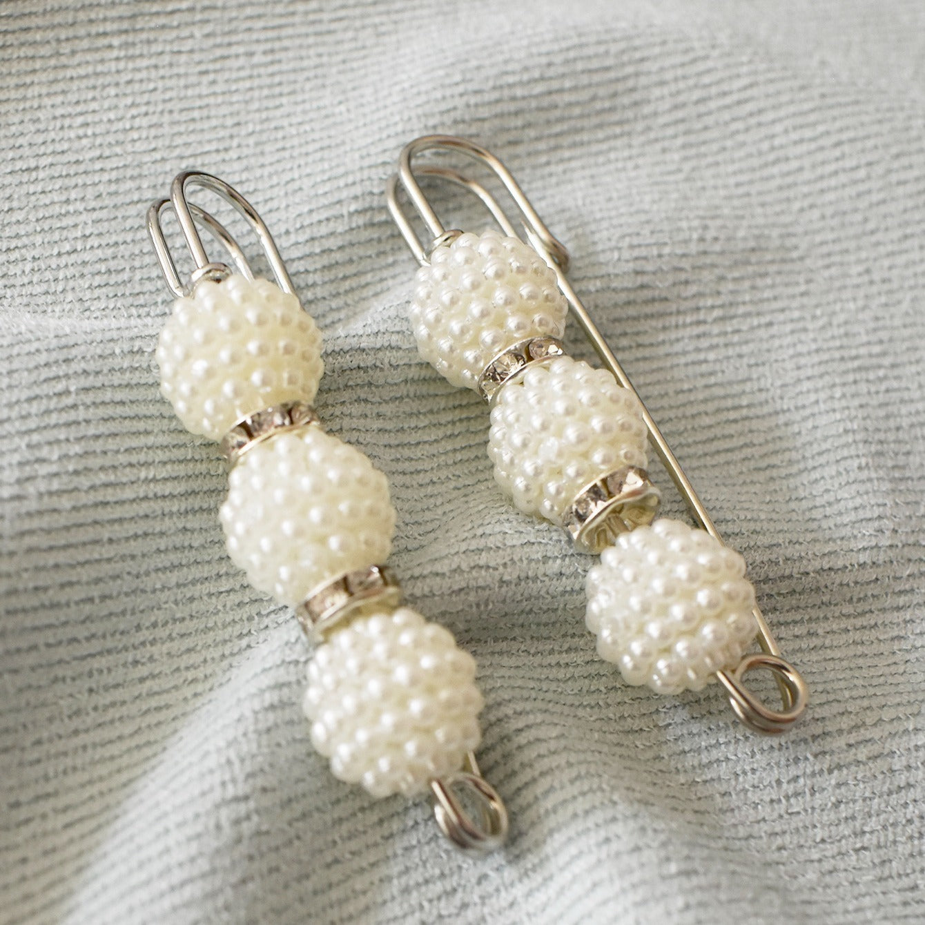 Pearl Brooch Metal Buckle Waist Pin Women Accessories