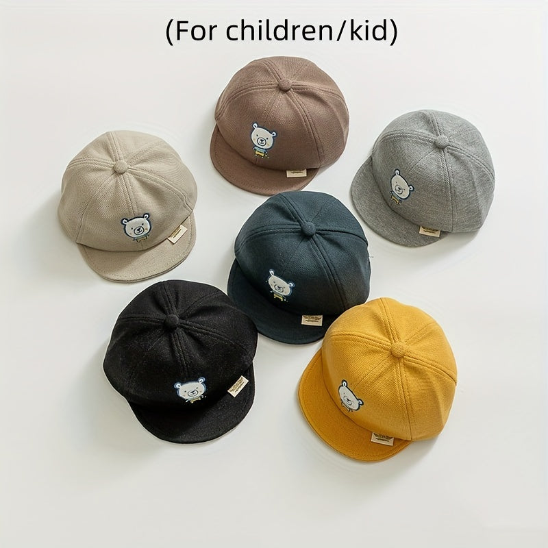 Bear Embroidery Children's Baseball Cap Spring Summer Peaked Cap