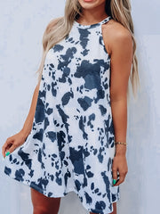  Tie Dye Halter Neck Summer Dress