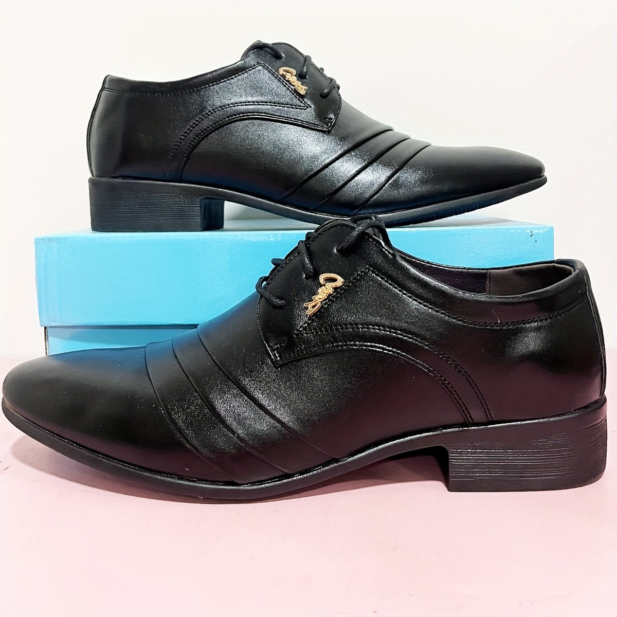 Men's Pointed Toe Derby Shoes Elegant Business Wear