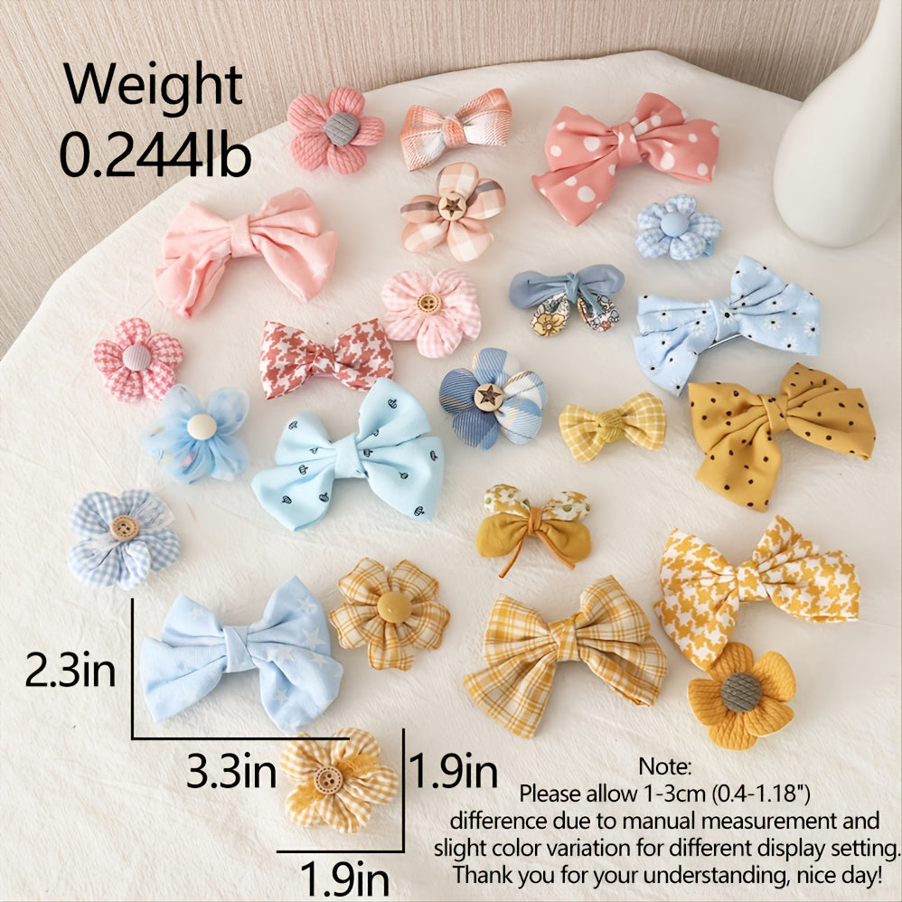 8pcs Kids Hair Clips Bow Flower Clips