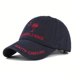 Embroidered Unisex Baseball Cap Coconut Tree Boho Hat Men's Flower Beach Sun Hat