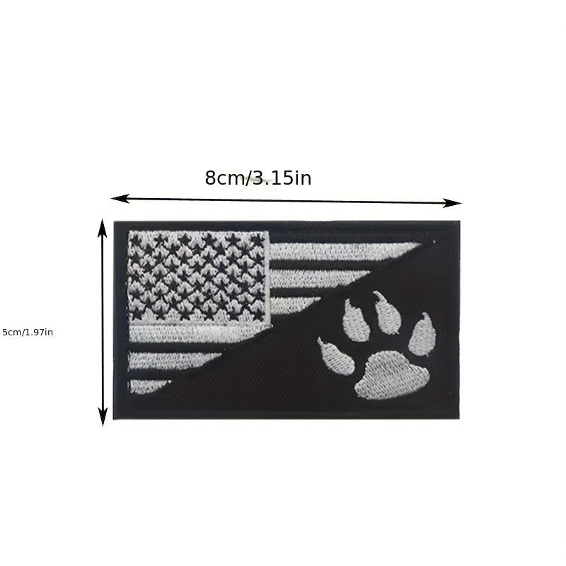 USA Flag Embroidered Dog Patch - Tactical Hook & Loop Fastener