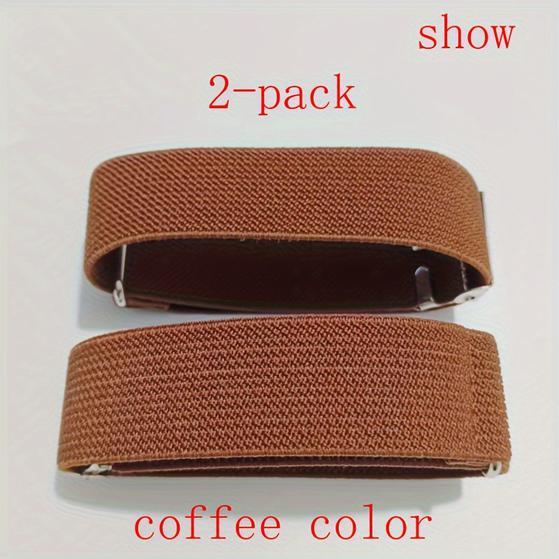 2pcs Adjustable Elastic Armbands for Men & Women Polyester Sleeve Bands 2 Wide