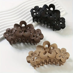 4pcs Matte Flower Hair Claw Style Female Headwear Hair Clips