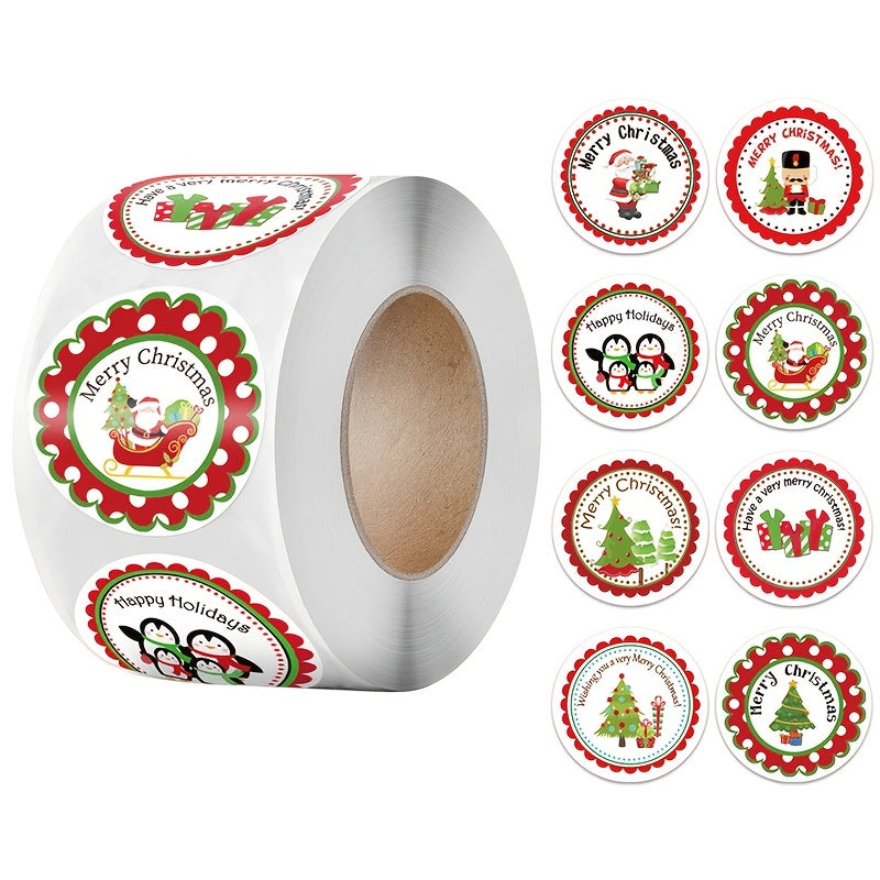 500 Explosive Style Roll Stickers Christmas Decoration Gift Series