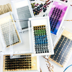 25mm Mix Lash Glitter Clusters DIY Extensions 100 Wispy Lashes D Curl Volume