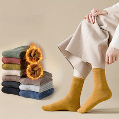7 Pairs Solid Mid Tube Socks Women's Stockings