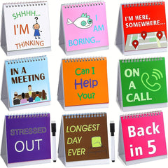2 Funny Desk Office Signs with 30 Fun Messages, Calendar, 2 Pens