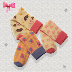 Bunny & Bear Print Mid Tube Socks Women's Stockings