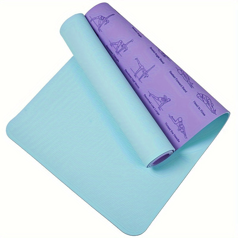 Non-slip TPE Yoga Mat with Guide Line Pattern for Pilates Body Training