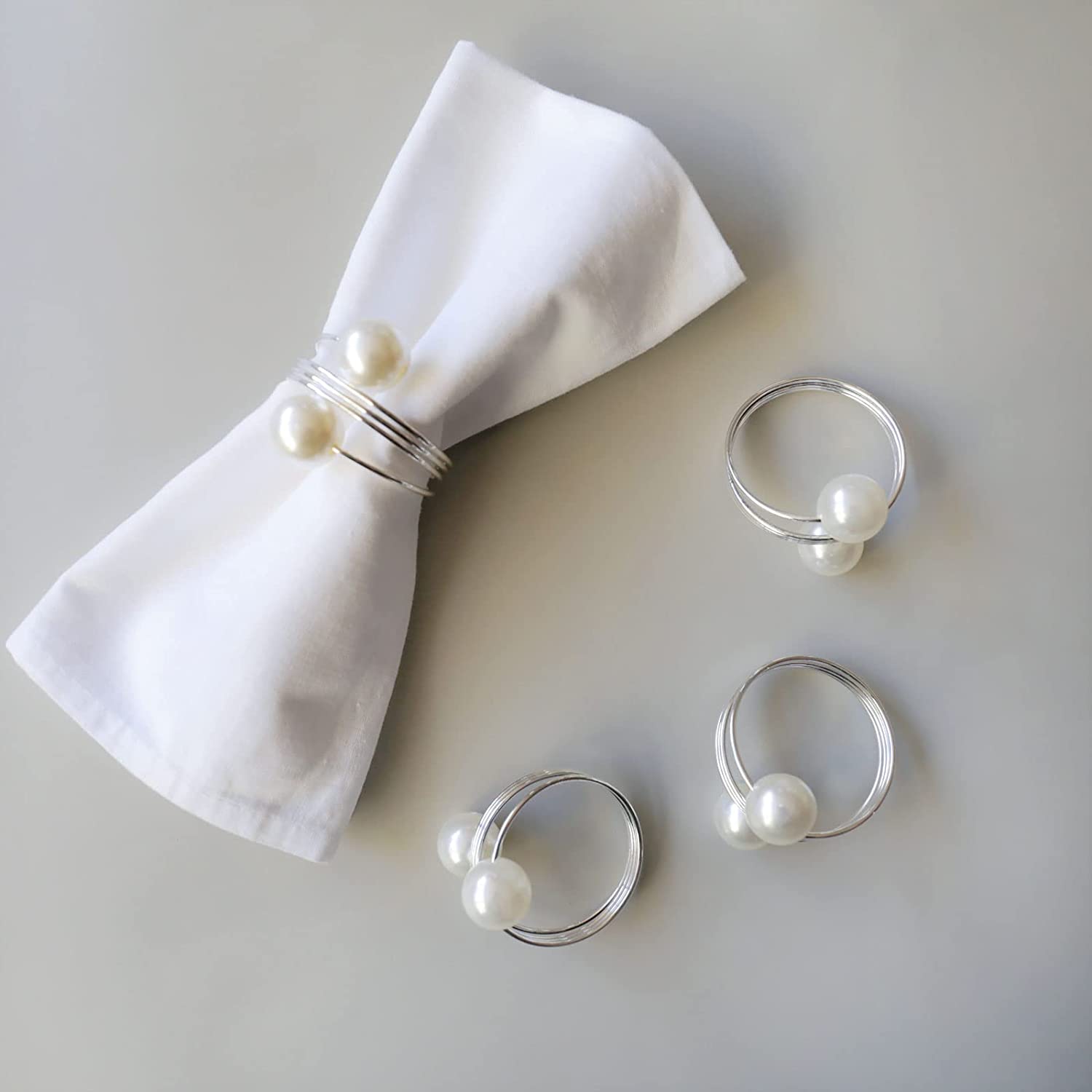 6pcs Delicate Napkin Rings for Wedding Banquet Table Decoration