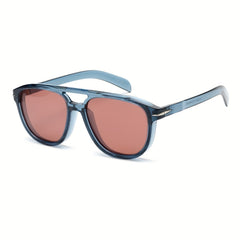 OUWEN Polarized Aviator Sunglasses Crystal Frame Dark Red Lenses
