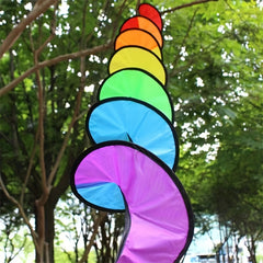 Rainbow Spiral Windmill Windsock Flag Tent Garden Decor Outdoors Toy