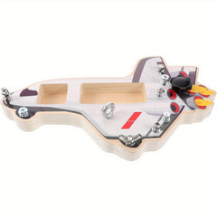 Educational Spaceship Busy Board Toy Set for Kids Recycled Wood Construction