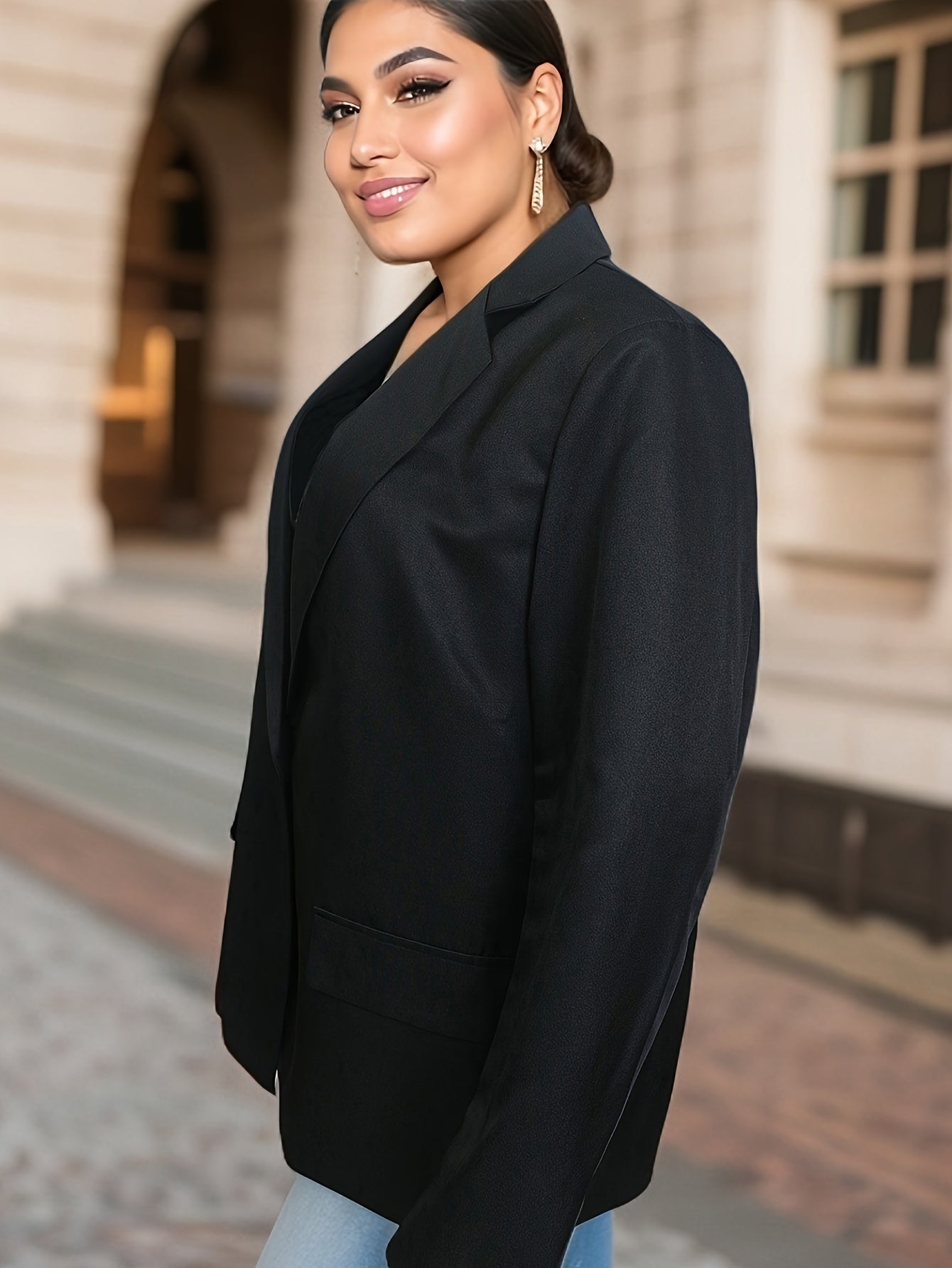  Casual Blazer Women's Plus Long Sleeve Workwear Blazer
