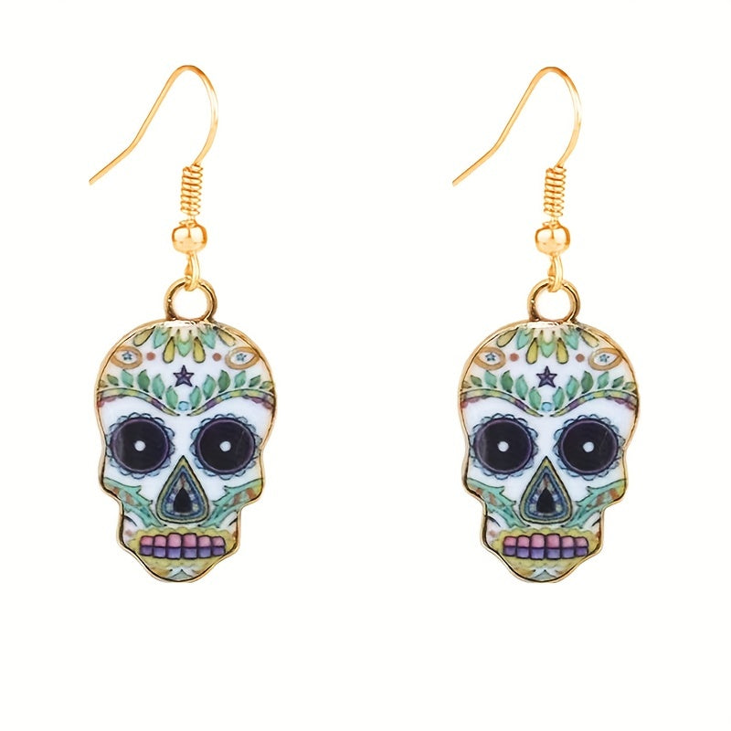Halloween Party Funny Skull Ghost Head Earrings