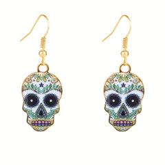 Halloween Party Funny Skull Ghost Head Earrings